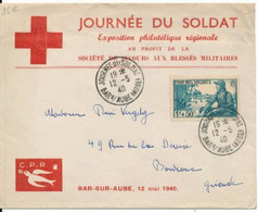 Bar Sur Aube (10) Journée Du Soldat 1940 Exposition Philatélique Au Profit De La SSBM - Red Cross