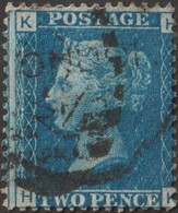 GB 1858 Y&T 27 SG 47 Michel 17. Victoria 2 P. Bleu, Filigrane Grande Couronne. Planche 14. Lettres KH. TB - Oblitérés