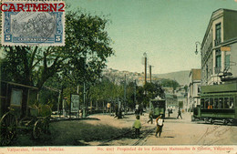 VALPARAISO AVENIDA DELICIAS EDITORES MATTENSOHN § GRIMM TRAMWAY CHILI CHILE STAMP CORREOS PHILATELIE 1900 - Chile