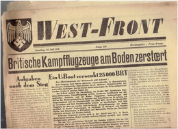 ZEITUNG WEST FRONT 14 JULI 1940 JOURNAL ALLEMAND DU FRONT OUEST GUERRE 1939 1945 WWII - Hobbies & Collections