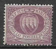 SAN MARINO 1877  CIFRA O STEMMA SASS. 7 MNH SENZA GOMMA - Neufs