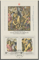 TSCHECHOSLOWAKEI 1978 Internationale Briefmarkenausstellung PRAGA 1978 (Tizian Gemälde) Block M Zusätzlicher FIP-Inschri - Gebraucht