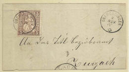 Briefstück  "Oberendingen"  (Fingerhutstempel)      1863 - Brieven En Documenten