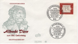 Germany Deutschland 1971 FDC Albrecht Durer, German Painter, Printmaker, Artist, Canceled In Nurnberg - 1971-1980