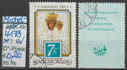 1991 - UNGARN -  SM A. Satz "Weihnachten-Marienbilder"  7 Ft Mehrf. M. Zierfeld - O Gestempelt - S.Scan (hu 4173Ao) - Used Stamps