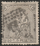Spain 1873 Sc 194 Ed 134 Used Rombo De Puntos Cancel - Oblitérés