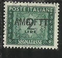 TRIESTE A 1949 1954 AMG-FTT SOPRASTAMPATO D'ITALIA ITALY OVERPRINTED SEGNATASSE TAXES TASSE LIRE 2 USATO USED - Postage Due