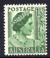 AUSTRALIA - 1950 QUEEN MOTHER 1½d GREEN STAMP FINE MOUNTED MINT MM * SG 236 - Nuovi