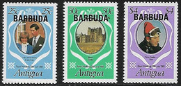 BARBUDA - BODA PRINCIPE CARLOS Y DIANA - AÑO 1981 - Nº CATALOGO YVERT 0524-26 - NUEVOS - Barbuda (...-1981)