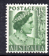 AUSTRALIA - 1950 QUEEN MOTHER 1½d GREEN STAMP FINE MOUNTED MINT MM * SG 236 - Nuovi