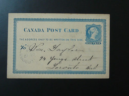 Entier Postal Stationery Card Peterboro Canada 1881 - Lettres & Documents