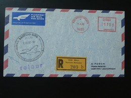 Lettre Vol Flight Cover Flugpost Wien Vereinte Nationen --> Leipziger Messe EMA Slogan Meter 1982 - Covers & Documents