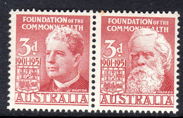 AUSTRALIA - 1951 COMMONWEALTH ANNIVERSARY PAIR FINE MOUNTED MINT MM * SG 241-242 - Nuovi