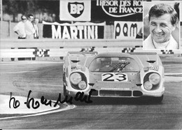 Photo Dédicacée Porsche 917 Le Mans 1970 Hans Herrmann - Autografi