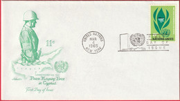 FDC - Enveloppe - Nations Unies - (New-York) (1965) - Peace Keeping Force In Cyprus (2) - Lettres & Documents