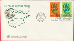 FDC - Enveloppe - Nations Unies - (New-York) (1965) - UN Peace - Keeping Force In Cyprus - Lettres & Documents