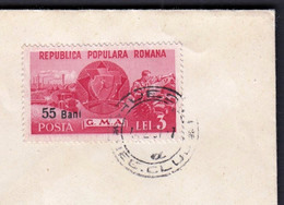 Romania / Sport, G.M.A., Athletics, Industry / Lei 3 1950 Surcharged, Overprinted With 55 Bani 1952 - Covers & Documents