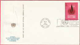 FDC - Enveloppe - Nations Unies - (New-York) (1968) - Année Internationale Des Droits De L'Homme (1) - Lettres & Documents