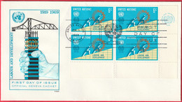 FDC - Enveloppe - Nations Unies - (New-York) (1969) - Labour And Development (1) - Covers & Documents