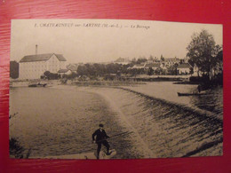 Carte Postale. Maine Et Loire 49. Châteauneuf Sur Sarthe. Le Barrage. Pêcheur - Chateauneuf Sur Sarthe