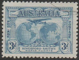 AUSTRALIA - USED 1931 3d Kingsford Smith - Aircraft - Globes - Oblitérés