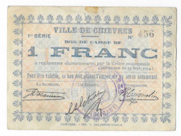 Noodgeld Chievres 1 Frank 19 September 1914 - Serie 1 - 1-2 Franchi