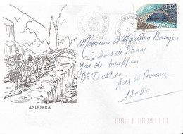 Andorra 1990 Sant Julia De Loria Romanic Bridge Pont De La Margineda Cover - Lettres & Documents