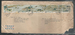 TAIWAN (Republic Of China) To India 1968 , Nature View, Delivery Chop On Backside, Postally Used Cover (**) Very Rare - Covers & Documents