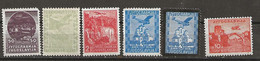 Yougoslavie  Poste Aérienne N° 1 Sg, 2 *, 3 *, 4 Sg, 5 * & 6 Sg. - Luftpost