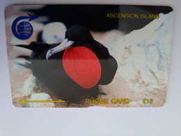 ASCENSION ISLAND   15 Pound Bird  FRIGATE BIRD 2CASC   MINT Old  Logo C&W **11327** - Ascension (Ile De L')