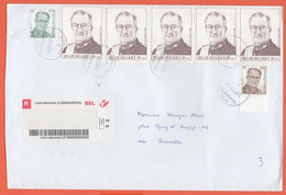 BELGIO - BELGIE - BELGIQUE - 2003 - 32F + 5 X 50F + 25F - Registered - Medium Envelope - Viaggiata Da Nivelles Per Bruxe - Lettres & Documents