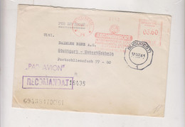 ROMANIA BUCURESTI 1961  Nice Registered  Airmail   Cover To Germany Meter Stamp - Briefe U. Dokumente