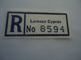 CYPRUS  AIR LETTER REGISTERED   VIGNETTES  LARNACA - Autres & Non Classés