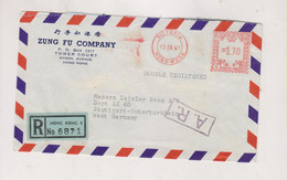 HONG KONG 1961  Airmail  Registered Cover To Germany Meter Stamp - Lettres & Documents