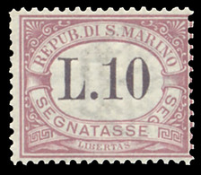 SAN MARINO 1897 SEGNATASSE 10 LIRE (Sass. 9) NUOVO INTEGRO ** OFFERTA! - Postage Due