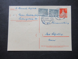 Berlin 3.11.1959 Ganzsache P 42 Mit 2x Zusatzfrankatur Im Fernverkehr Stempel Berlin - Charlottenburg 4 - Postales - Usados