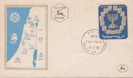 1952. ISRAEL. Menorah Stamp 1000 Pr. On FDC Cancelled First Day Of Issue 27 2 52 HAIFA 64. Bea... (Michel 66) - JF433346 - Autres & Non Classés