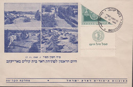 1949. ISRAEL. Second New Year 10 Pr. With Tab BISECTED On Cover Cancelled 17 11 1949 ... (Michel 20 Bisected) - JF433363 - Autres & Non Classés