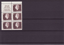 7901) Canada QE II Cameo Booklet Mint Light Hinge - Pages De Carnets