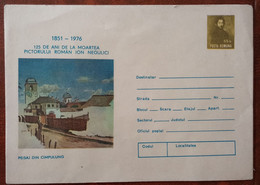 Câmpulung Art Painting Envelope Romania 1976 Landscape From Campulung  Printed With Misplaced Image - Lettres & Documents