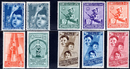 1093.ITALY,1937 CHILD WELFARE# 373-376 HIGH VALUES,C89-C94 AIR MH.5 SCANS - Mint/hinged