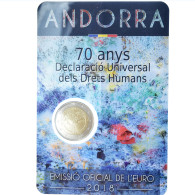 Andorre, 2 Euro, 70 Ans De La Déclaration Universelle Des Droits De L'homme - Andorra