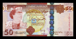 Libia Libya 50 Dinars Muammar Al-Ghaddafi ND (2008) Pick 75 SC UNC - Libya