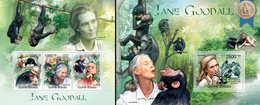 Guinea Bissau 2011, Jane Goodall, Monkeys, 3val In BF +BF - Gorilla's