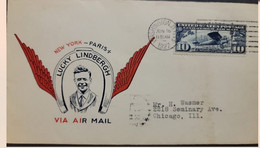 O) 1927 UNITED STATES - USA, LINDBERGH'S AIRPLANE SPIRIT OF ST LOUIS, LUCKY LINDBERGH, AIRMAIL TO CHICAGO, XF - 1941-1950