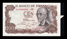 España Spain Error 100 Pesetas 1970 Pick 152 Fuelle EBC XF - 100 Pesetas