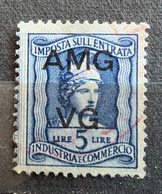 TRIESTE A - AMG VG - MARCA DA BOLLO  IMPOSTA ENTRATA L. 5 - Fiscale Zegels