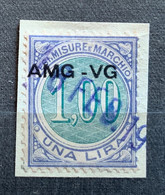 TRIESTE A - AMG VG - MARCA DA BOLLO  Per Pesi Misure E Marchio  Lire 1 - Revenue Stamps
