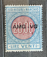 TRIESTE A - AMG VG - MARCA DA BOLLO  Per Pesi Misure E Marchio  Lire 20 - Steuermarken