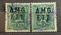 TRIESTE A - AMG FTT  - MARCA DA BOLLO  IMP. ENTRATA 10 C., Le Due Parti - Revenue Stamps